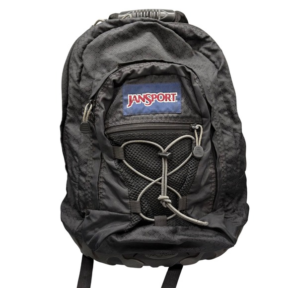 Vintage 90s Jansport Rubber Bottom Black Backpack School Travel Hiking